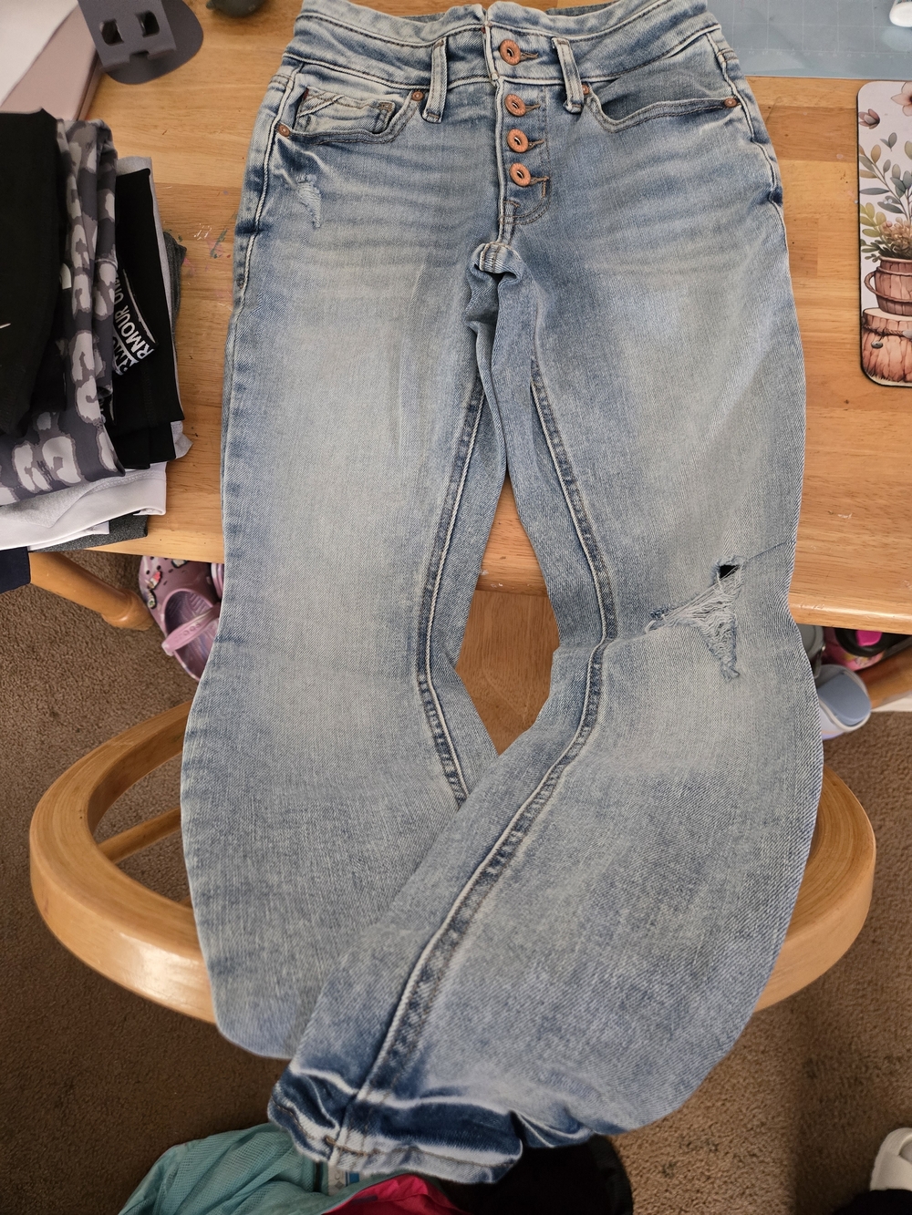 Maurices Light Blue Skinny Button-Fly Jeans